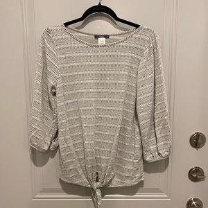 Grey and white light weight blouse